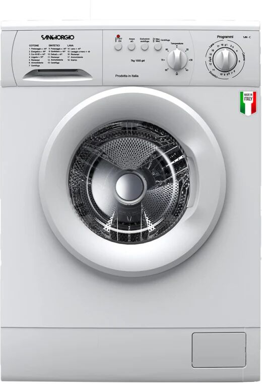 San Giorgio Ⓜ️🔵🔵🔵 SanGiorgio S5611C - Lavatrice con programmatore meccanico, 8 kg, centrifuga 1100