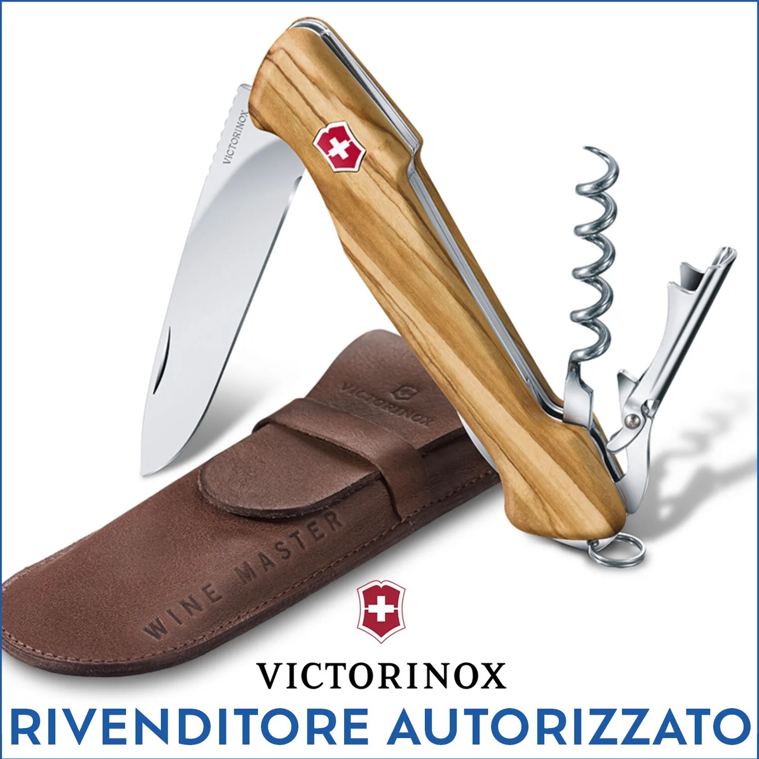 Ⓜ️🔵🔵🔵 VICTORINOX WINE MASTER OLIVO - Coltello multiuso dedicato ai sommelier, in legno