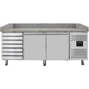 Vaiotec Banco Pizza ECO LINE 10026 2 Porte e Cassettiera 7 cassetti Prof. 80 cm Temp. -2 +8°C