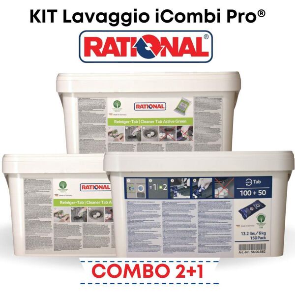 rational combo pastiglie detergente verdi e blu per icombi pro® e icombi classic® combo risparmio composto da 2 verdi e 1 blu