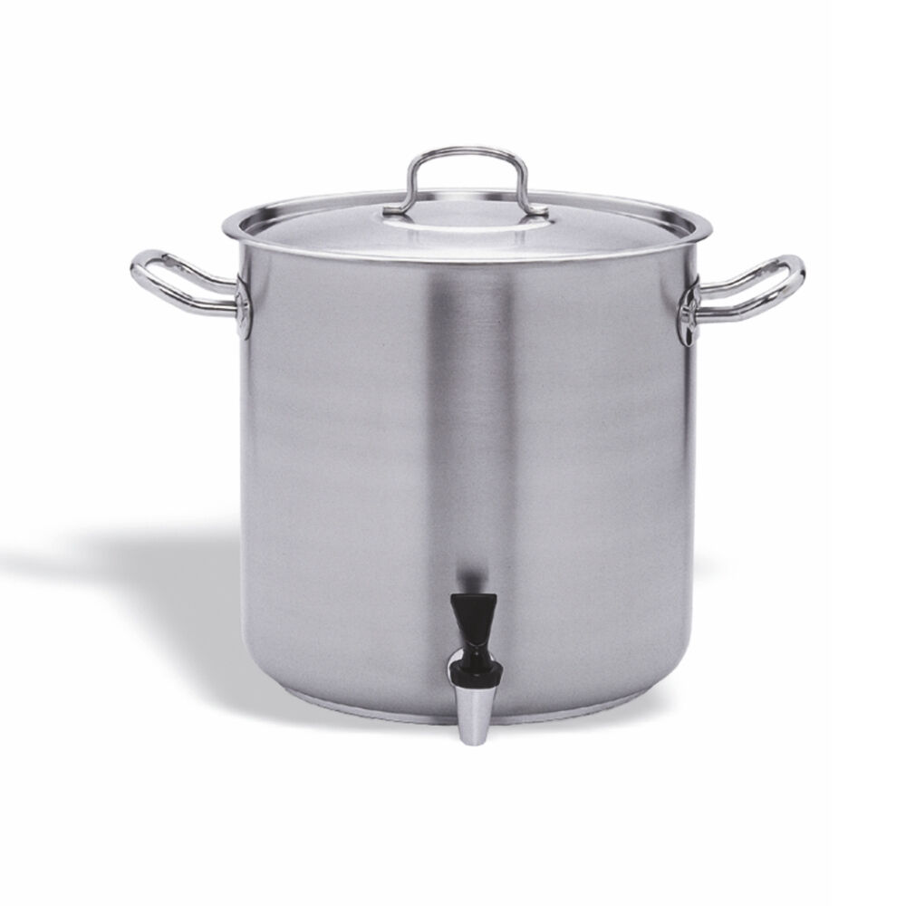 Karel Pentola Inox con Rubinetto e Coperchio Ø28 H 28 cm 16,5 Litri