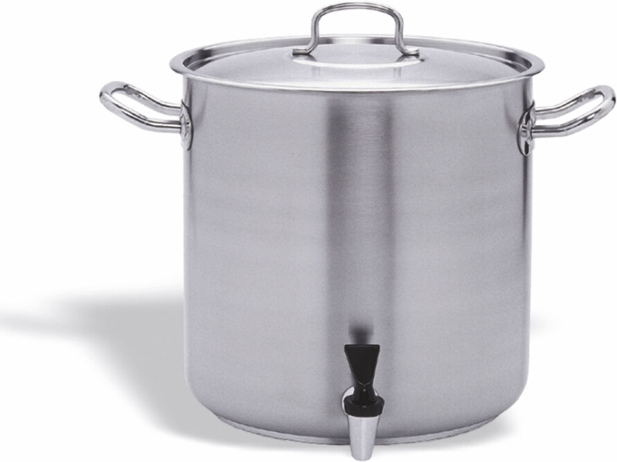 Karel Pentola Inox con Rubinetto e Coperchio Ø35 H 35 cm 33,6 Litri