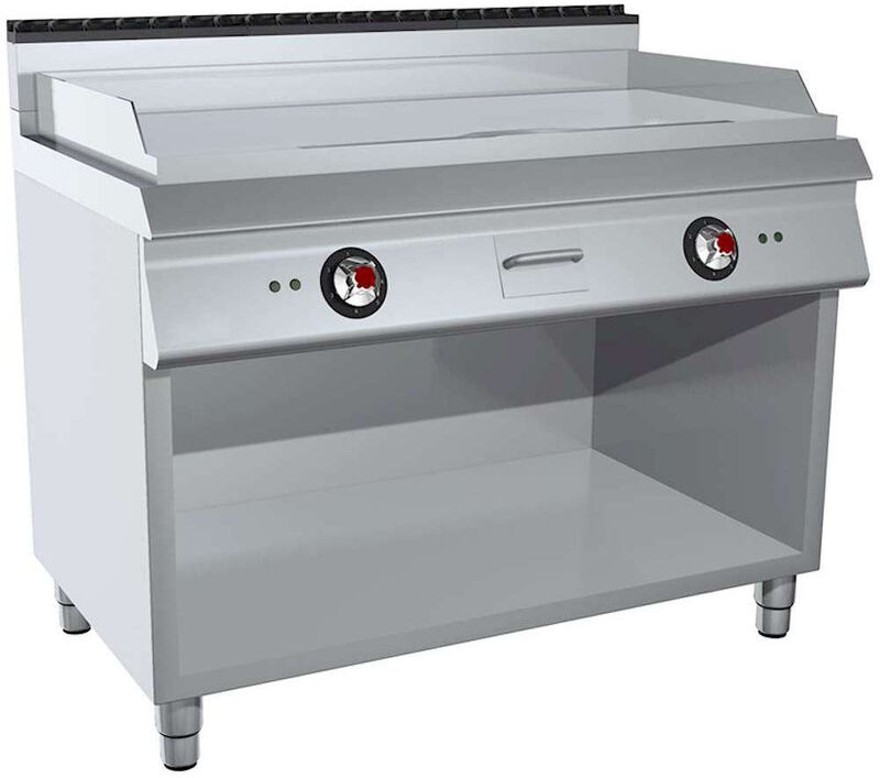 GC Cooking FryTop Professionale Elettrico Piastra Liscia Cromata Profondità 70