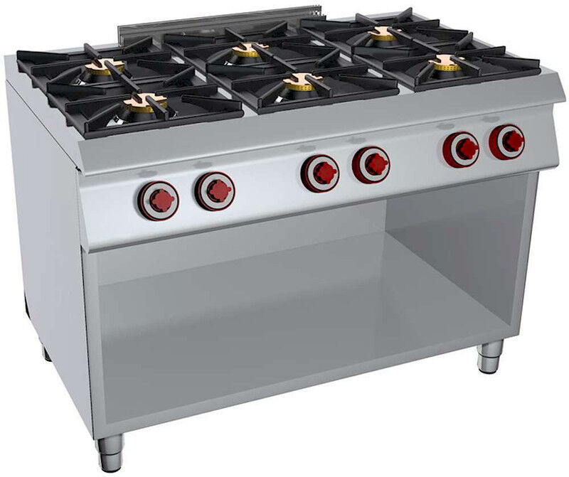 GC Cooking Cucina Professionale a Gas 6 Fuochi Profondità 90