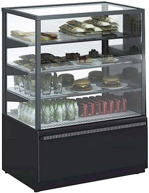 Mec Vetrina Alimentare Espositiva Pasticceria Cubica Ventilata KC70 (Cube) 0 / +7 °C Dim. 90x70x128cm