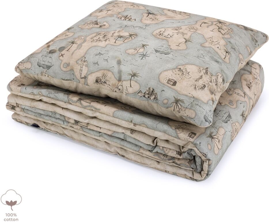 Mon Lit Cabane Set coperta e cuscino 120x170 - Treasure Island  da-letto/6256-set-letto-giardino-in-raso-di-cotone-140x200cm