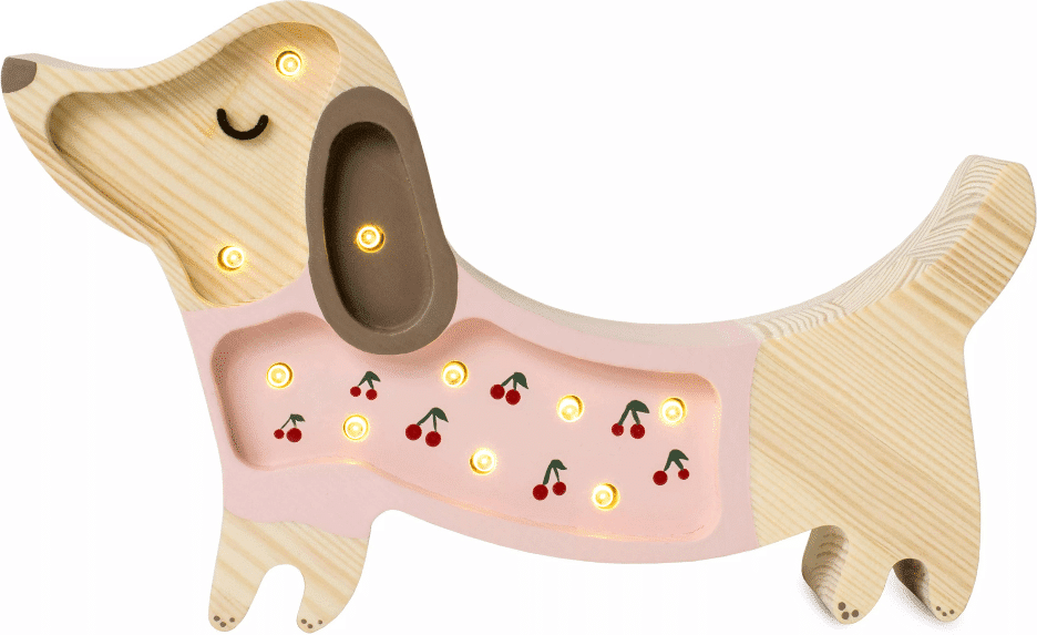 Mon Lit Cabane Lampada Little Lights Bassotto con Ciliegie - Rosa LED bianco a-capanna-lt/6156-35168-letto-a-capanna-lt-80x180cm