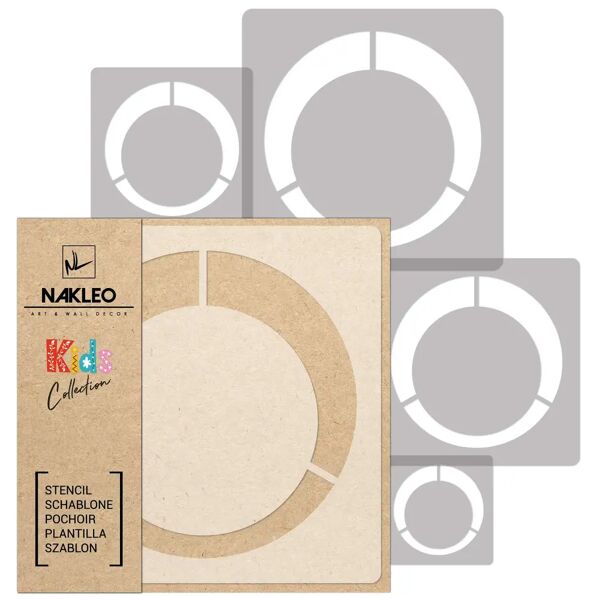 nakleo kids stencil di plastica riutilizzabili (5 pezzi) // anello retro cerchio punto