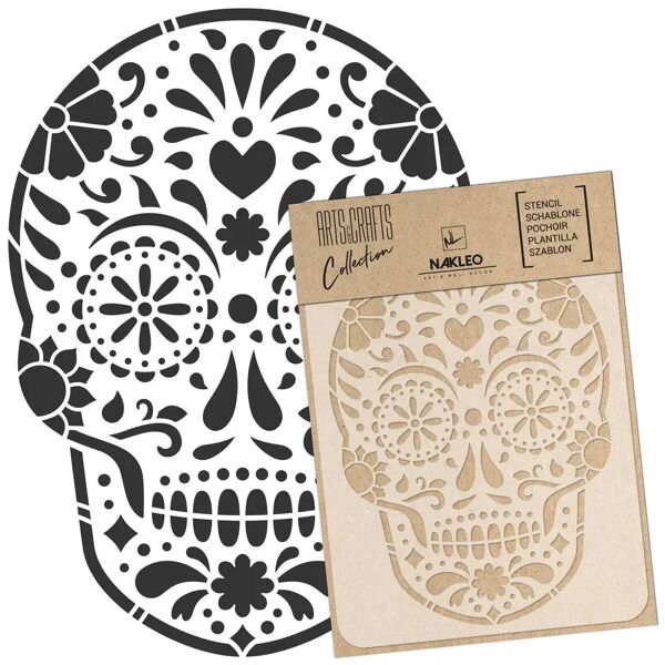 nakleo stencil riutilizzabile artigianato scrapbooking // dia de los muertos cranio messicano a4 (21x30cm)