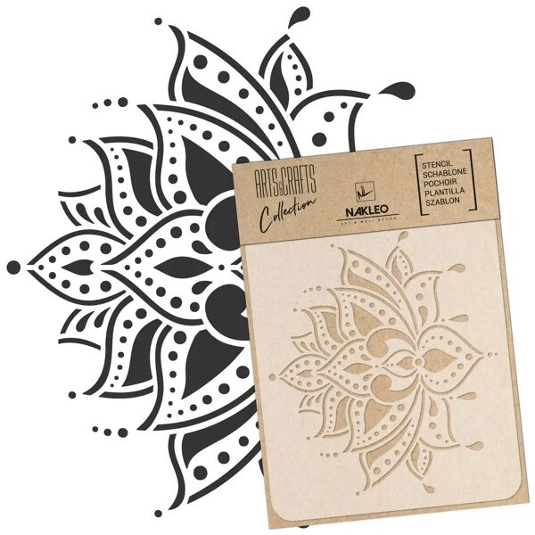 nakleo stencil riutilizzabile artigianato scrapbooking // fiore di loto indiano a4 (21x30cm)
