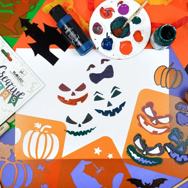 nakleo stencil da disegno per bambini (8 pezzi) // halloween
