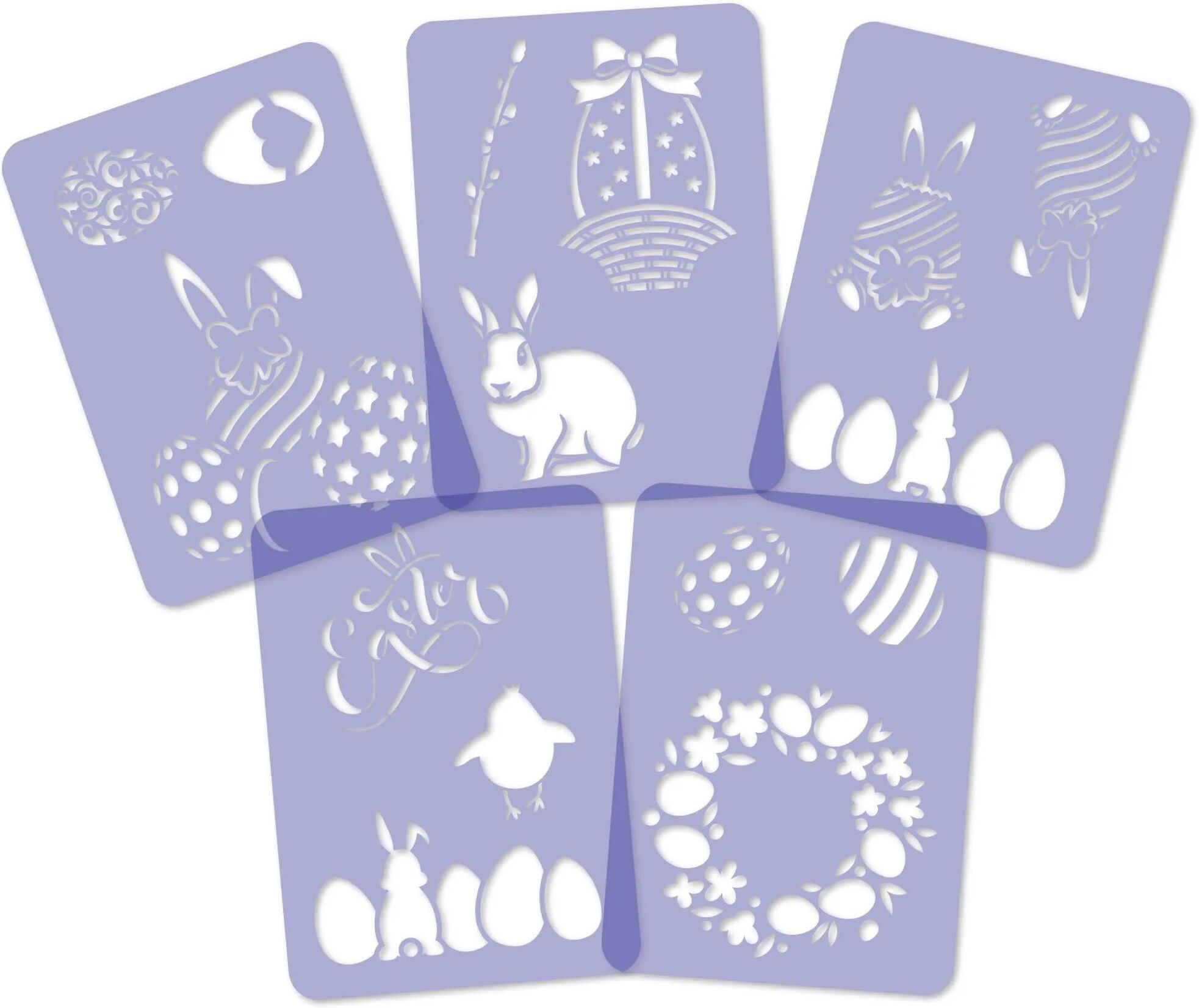 nakleo 5 pezzi pasqua riutilizzabile plastica stencil set # 1