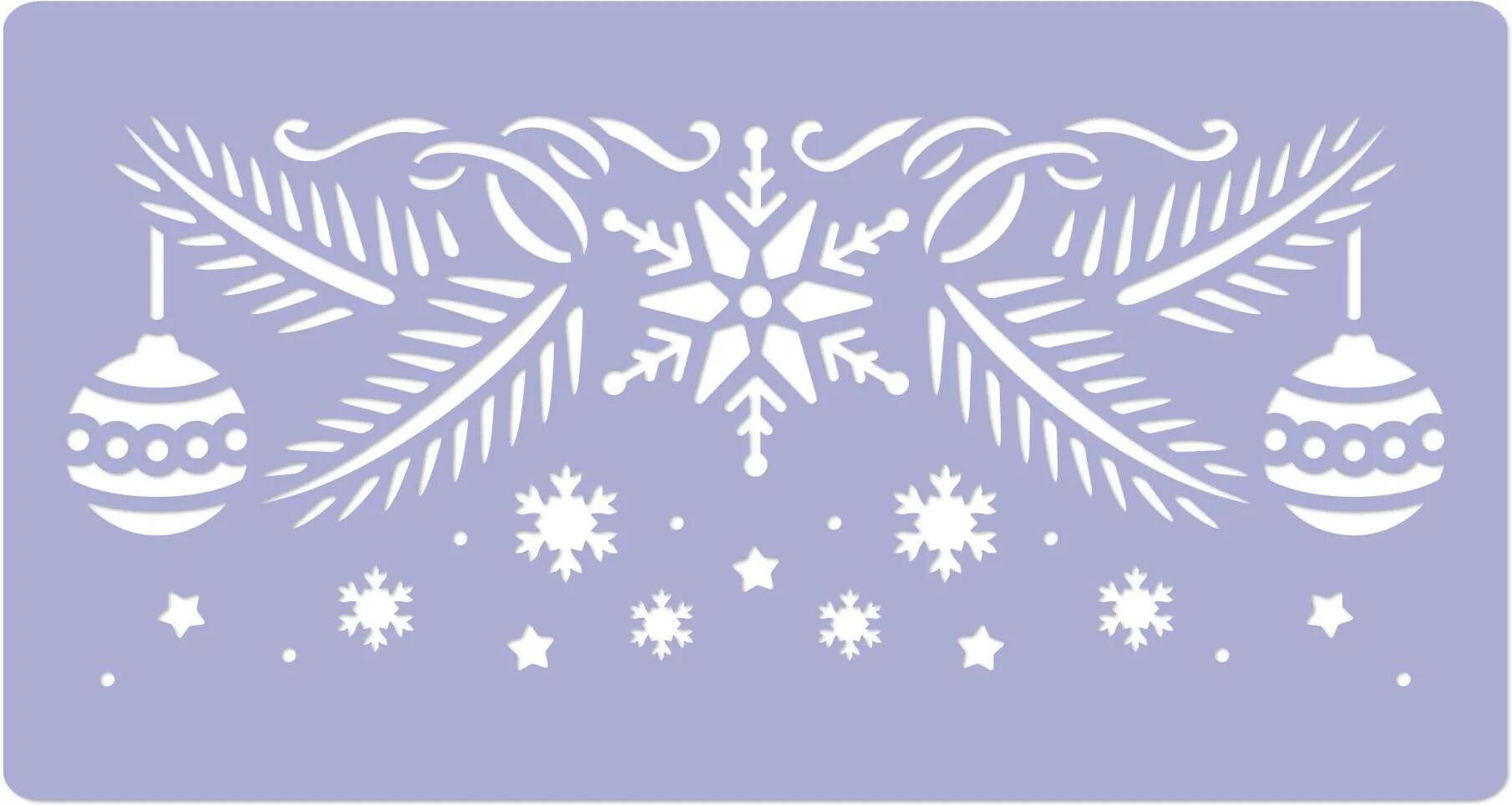 Nakleo Riutilizzabile Plastica Finestra Natale Stencil per Artificiale Neve // BORDO FIOCCHI DI NEVE Size L (45x95cm)