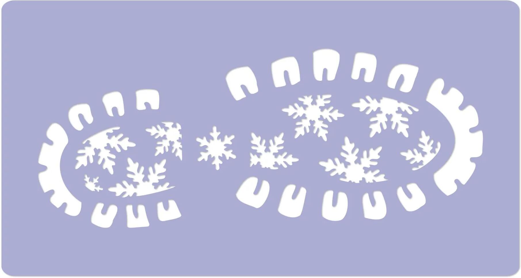 Nakleo Riutilizzabile Plastica Finestra Natale Stencil per Artificiale Neve // I PASSI DI BABBO NATALE Size L (45x95cm)