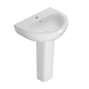 CERAMICA GLOBO Lavabo in ceramica 50x45 cm Globo Grace GRN50BI Bianco Ceramica Con colonna a terra