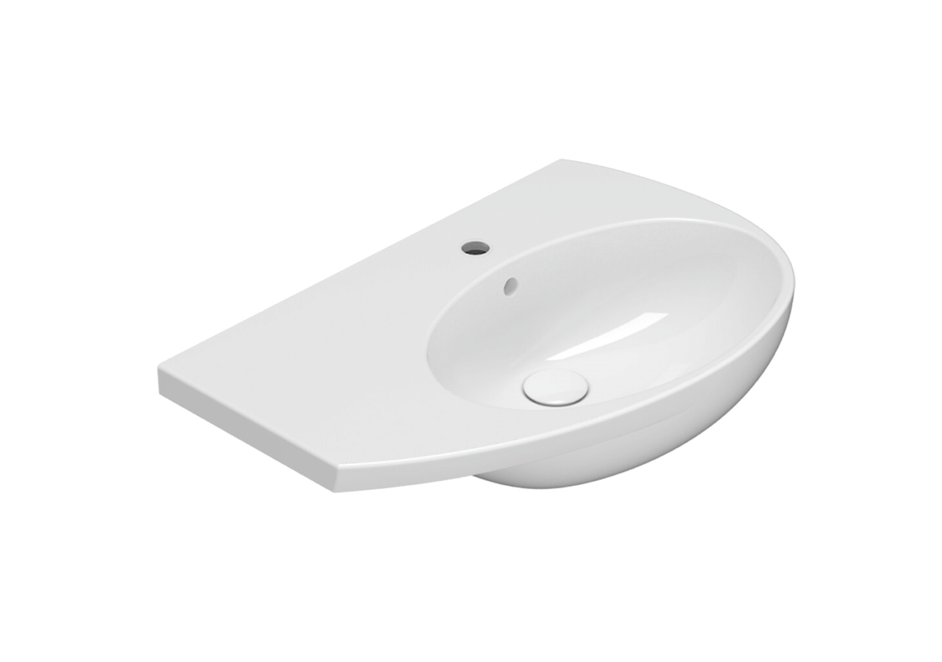 CERAMICA GLOBO Lavabo sospeso in ceramica 70x45 cm destro Globo Mode ME070DBI Bianco Ceramica