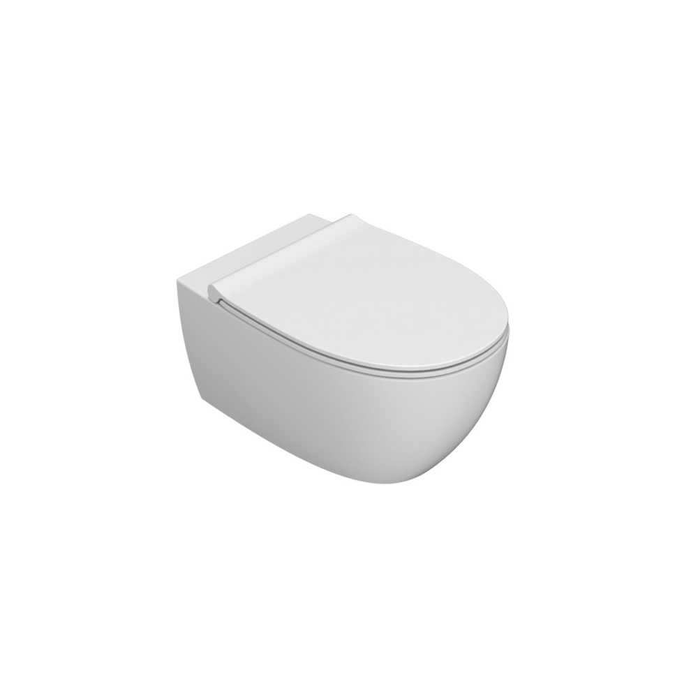 CERAMICA GLOBO Vaso sospeso senza brida in ceramica 54x36 cm Globo 4All MDS03BI Bianco Ceramica Con copri wc soft close