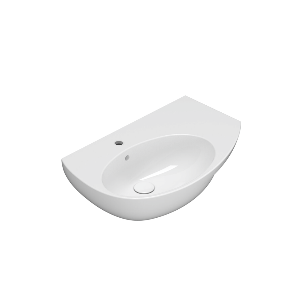 CERAMICA GLOBO Lavabo sospeso in ceramica 70x45 cm sinistro Globo Mode ME070SBI Bianco Ceramica