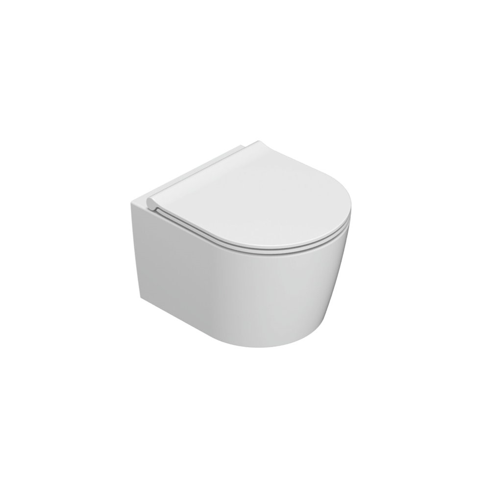 CERAMICA GLOBO Vaso sospeso senza brida in ceramica 43x36 cm Globo Forty3 FOS06BI Bianco Ceramica Con copri wc soft close