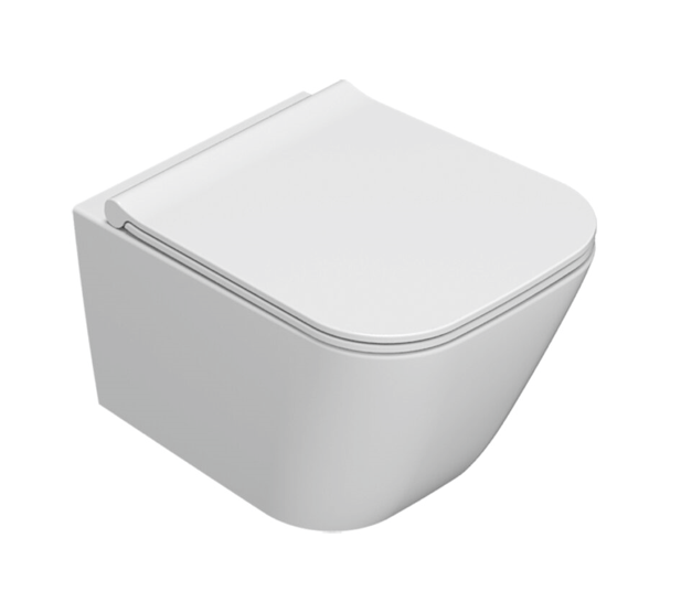 CERAMICA GLOBO Vaso sospeso senza brida in ceramica 45x37 cm Globo Stone STS07BI Bianco Ceramica Con copri wc soft close