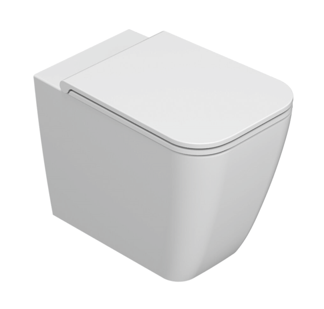 CERAMICA GLOBO Vaso a terra in ceramica 56x36 cm Globo Stone ST001BI Bianco Ceramica Con copri wc soft close