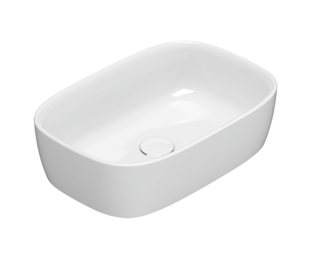 CERAMICA GLOBO Lavabo da appoggio in ceramica 55x37 cm Globo Genesis GE044BI Bianco Ceramica