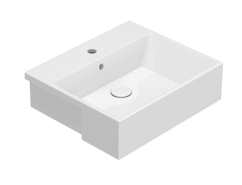 CERAMICA GLOBO Lavabo semincasso in ceramica 55x47 cm Globo Forty3 FO055BI Bianco Ceramica