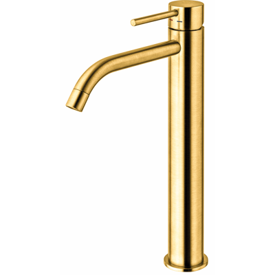 Paffoni - Monomando lavabo con bocca lunga Light - Oro miele spazzolato - Rubinetto Paffoni - Monomando lavabo con bocca lunga Light - Oro miele spazzolato - Rubinetto