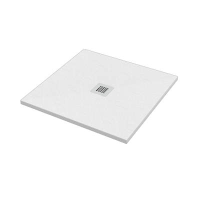 Ercos - Piatto doccia quadrato 80x80cm Serie Stone Bianco opaco - Marmoresina - Scarico Geberit diam. 90 Ercos - Piatto doccia quadrato 80x80cm Serie Stone Bianco opaco - Marmoresina - Scarico Geberit diam. 90