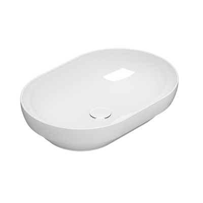 Lavabo Ovale in Ceramica Globo - 60x41cm - Bianco Lavabo Ovale in Ceramica Globo - 60x41cm - Bianco