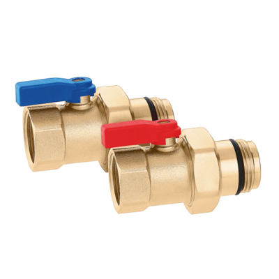 CALEFFI Coppia valvole di intercettazione a sfera con tenuta O-Ring. Per collettori serie 664 e 665. 391066 1"F CALEFFI Coppia valvole di intercettazione a sfera con tenuta O-Ring. Per collettori serie 664 e 665. 391066 1"F
