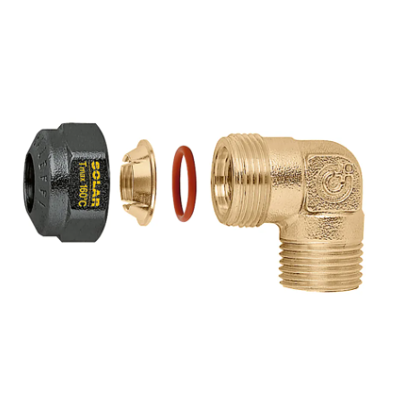 CALEFFI Raccordo curvo maschio, meccanico a tenuta O-Ring per impianti solari. Diametro tubazione Ø15 254755 Ø 15 CALEFFI Raccordo curvo maschio, meccanico a tenuta O-Ring per impianti solari. Diametro tubazione Ø15 254755 Ø 15