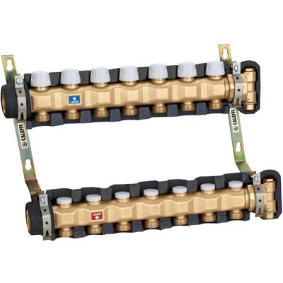 Caleffi - Collettore di distribuzione in ottone con isolamento - 3 uscite - Modello 6637C5 Caleffi - Collettore di distribuzione in ottone con isolamento - 3 uscite - Modello 6637C5