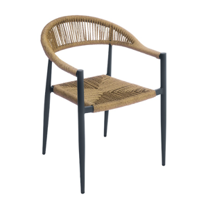 MALIGI HOME Sedia con braccioli in alluminio con seduta e schienale twist wicker paglia MG/OLIVO Paglia MALIGI HOME Sedia con braccioli in alluminio con seduta e schienale twist wicker paglia MG/OLIVO Paglia
