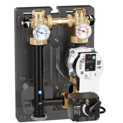 CALEFFI Gruppo di regolazione motorizzato (24V) per impianti di riscaldamento e condizionamento, DN 25. 167654HE3 Nero CALEFFI Gruppo di regolazione motorizzato (24V) per impianti di riscaldamento e condizionamento, DN 25. 167654HE3 Nero