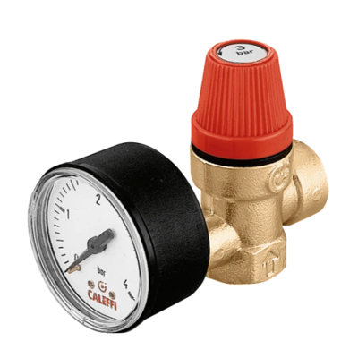 CALEFFI Valvola di sicurezza ordinaria certificata, con manometro. Attacchi 3/4", taratura 7 bar 313570 3/4” 7 bar CALEFFI Valvola di sicurezza ordinaria certificata, con manometro. Attacchi 3/4", taratura 7 bar 313570 3/4” 7 bar