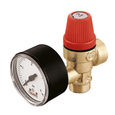 CALEFFI Valvola di sicurezza ordinaria certificata, con manometro. Attacchi 1/2", taratura 7 bar 314470 1/2” 7 bar CALEFFI Valvola di sicurezza ordinaria certificata, con manometro. Attacchi 1/2", taratura 7 bar 314470 1/2” 7 bar