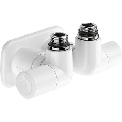 CALEFFI Coppia di valvole a doppia squadra per termoarredi versione sinistra colore Bianco HIGH-STYLE 400411 1/2” CALEFFI Coppia di valvole a doppia squadra per termoarredi versione sinistra colore Bianco HIGH-STYLE 400411 1/2”