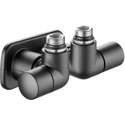 CALEFFI Coppia di valvole a doppia squadra per termoarredi versione destra HIGH-STYLE colore Nero 400313 1/2” CALEFFI Coppia di valvole a doppia squadra per termoarredi versione destra HIGH-STYLE colore Nero 400313 1/2”