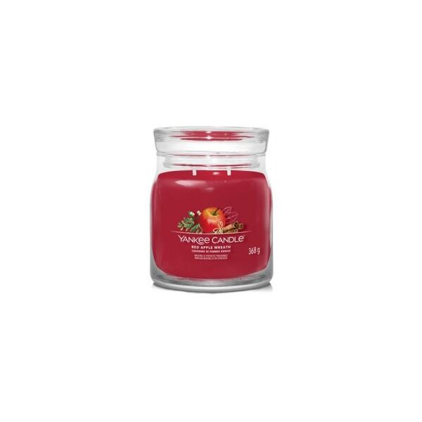 yankee candle candela profumata in giara media red apple wreath 368 gr