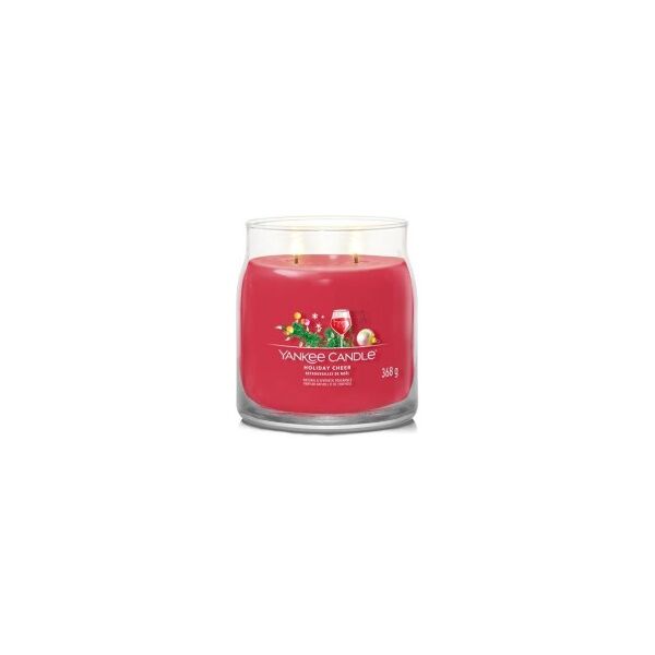 yankee candle candela profumata in giara media holiday cheer 368 gr