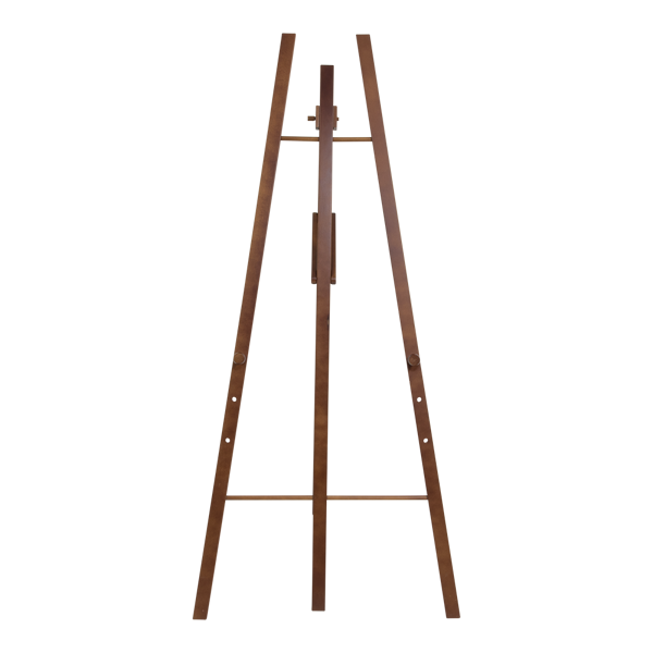 securit cavalletto in legno per lavagne e quadri, colore wengé, altezza 165 cm.