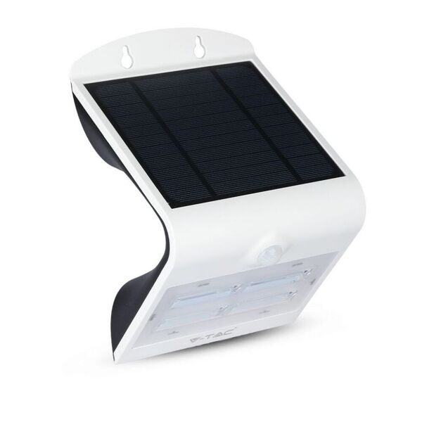 v-tac lampada led solare da muro a batteria 3w 30led con sensore pir colore bianco 3000k+4000k ip65 130lm/w