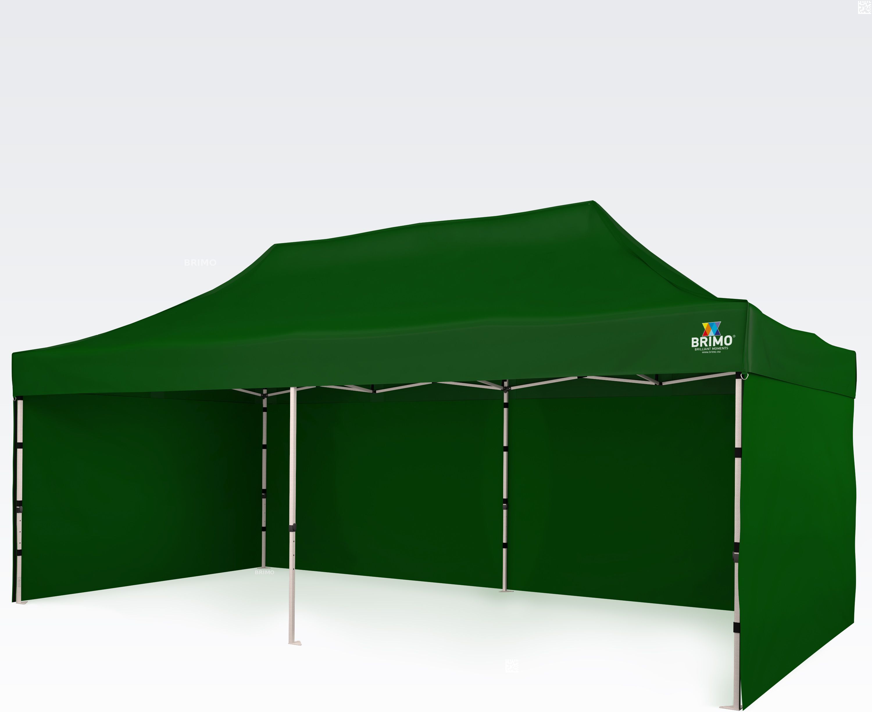 BRIMO Gazebo per attività commerciali 3x6m Gratis: 3pz pareti piene, 12 picchetti e copertura protettiva + Garanzia di 5 anni!