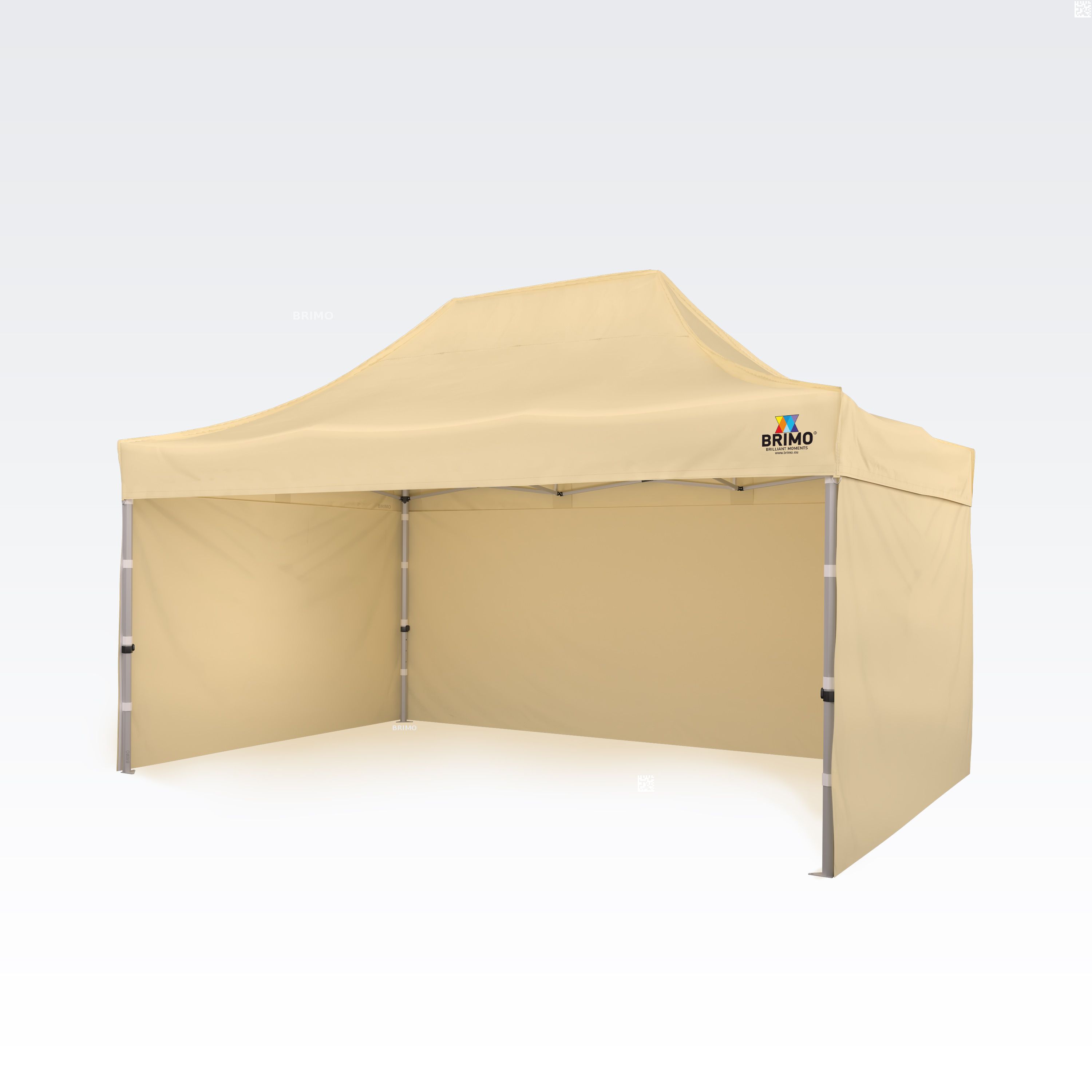 BRIMO Gazebo estensibile a fisarmonica 3x4,5m Gratis: 3pz pareti piene, 8 picchetti e copertura protettiva + Garanzia di 5 anni!