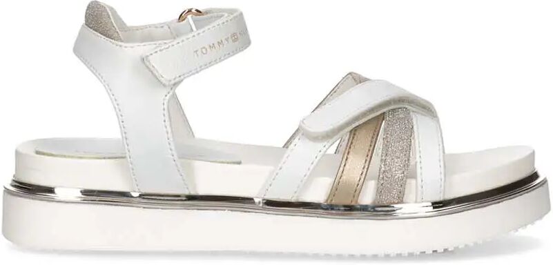 tommy hilfiger sandali ragazza colore bianco/platino bianco/platino 30