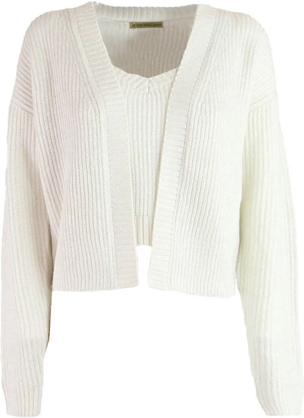 Denny Rose Jeans Cardigan Donna Colore Bianco BIANCO S