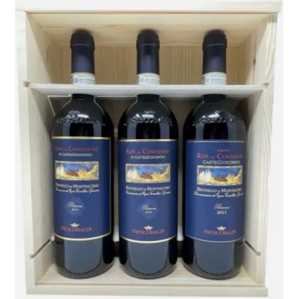 frescobaldi verticale brunello di montalcino d.o.c.g. riserva 2013 - 2014 - 2015 - ripe al c