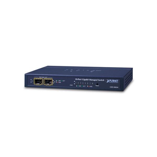 planet gsd-1002m switch di rete gestito l2/l4 gigabit ethernet (10/100/1000) supporto power over ethernet (poe) blu (gsd-1002m)