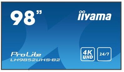 IIYAMA LH9852UHS-B2 visualizzatore di messaggi Pannello piatto per segnaletica digitale 2,48 m (97.5") LED 500 c (LH9852UHS-B2)